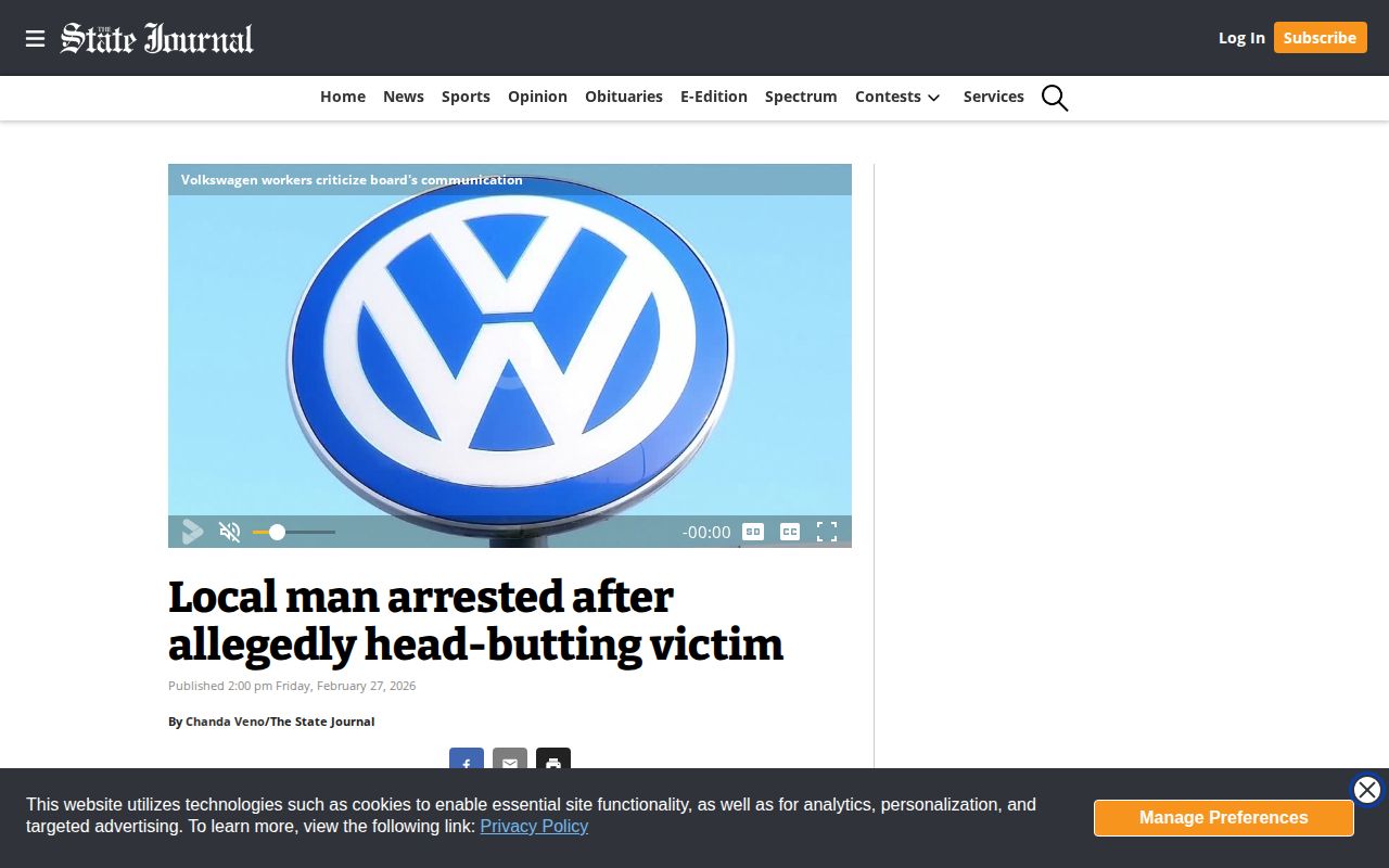 Franklin County arrest news record example from The State Journal